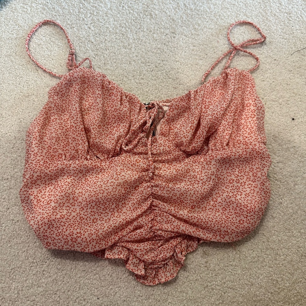 American Threads Floral Spaghetti Strap Top